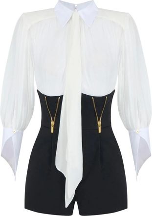 Elisabetta Franchi Jumpsuits & Playsuits, Dames, Zwart, L, Korte Jumpsuit