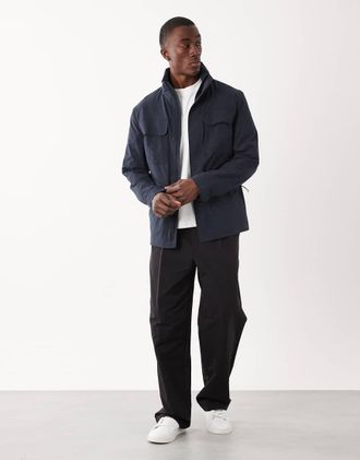 Mango Giacca tecnica blu navy con zip