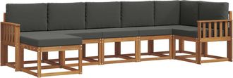 vidaXL Conjunto De Sof&aacute;s De Exterior 7 Uds. Natural Y Antracita Vidaxl