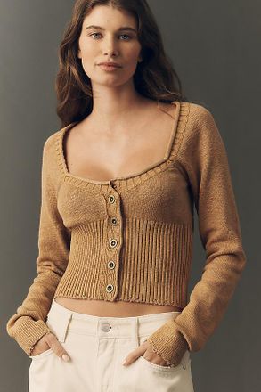 Pilcro 100% Cotton Sweetheart Cardigan Sweater
