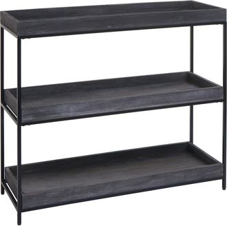 Hhg Hhg - Nunca Usado] Estanter&iacute;a 874, Estanter&iacute;a De Pie Estanter&iacute;a Para Plantas Estanter&iacute;a, Madera Metal 3 Estantes 90x100x35cm, Gris Oscuro