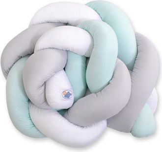 OEM Protector De Cuna Trenzado: Blanco, Gris Y Menta