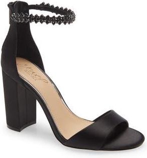 Badgley Mischka Badgley Mischka Collection Louise Ankle Strap Sandal in Black at Nordstrom Rack, Size 5.5