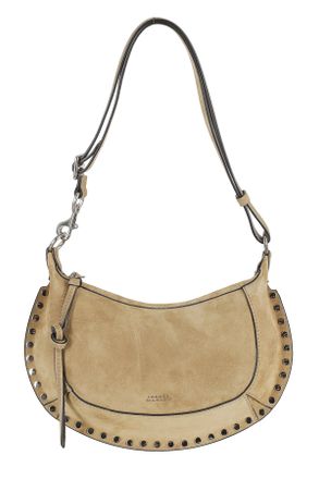 Isabel Marant Taupe Oskan Moon Suede Shoulder Bag