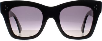 Celine Celine Cat Eye Womens Shiny Black Smoke Polarized Catherine CL4004IN - One Size