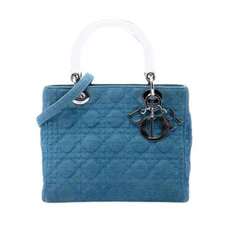 Dior Pre-owned Lady Satchel - Dames - Vintage Handtas - Blauw - ONE Size - Denim - Vintage