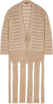Alanui Love Letter to India crochet cardigan - women - Cotton - XS/S - Neutrals