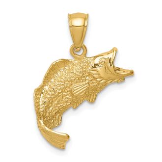 Diamond2Deal 14k Yellow Gold Fish Pendant