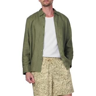 Joe's Jakob Linen Button-Up Shirt in Lichen at Nordstrom Rack, Size Xx-Large