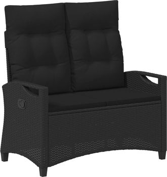 vidaXL Banco De Jard&iacute;n Negro 105 X 60 X 112 Cm Acero Y Poli&eacute;ster Vidaxl