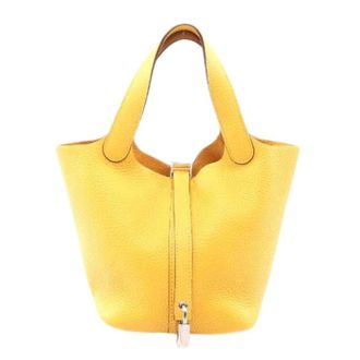 Herm&egrave;s Pre-owned Picotin Lock PM Leather Handbag - unisex - Herm&egrave;s Vintage - Vintage Bucket Bags - Yellow - ONE SIZE - Pre-owned