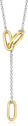 RS Pure by Ross-Simons Italian 18kt Gold Vermeil and Sterling Silver Oval-Link Y-Necklace