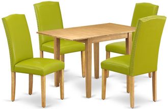 East West Furniture Dining Room Set Oak, NDEN5-OAK-51