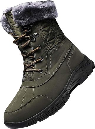 Generic Mens Snow Boots Wide, Ankle Boot for Men, Winter Boots Warm Lined Walking Boot Lace Up Work Shoes Non-Slip Soles Hiking Shoe Breathable Combat Shoes f