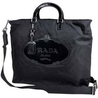 Prada Black Nylon Shoulder Bag Tote Bag (Pre-Owned)