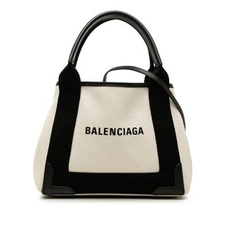 Balenciaga Pre-owned Balenciaga Canvas Navy Cabas Satchel XS Unisex QNCH94GYID2J8XBW