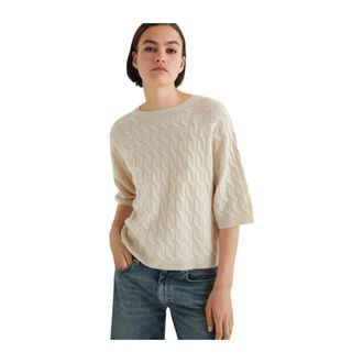 Marella Round-neck Knitwear, female, Beige, Size: XL Round-neck Knitwear
