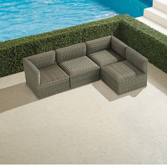 Frontgate Covelle 4-pc. Modular Set in Khaki Wicker - Frontgate