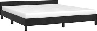 vidaXL Estructura De Cama Sin Colch&oacute;n Terciopelo Negro 160x200 Cm Vidaxl