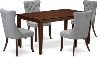 East West Furniture 5 Piece Dining Room Table Set Consists of a Rectangle Kitchen Table