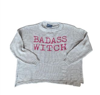 Wooden Ships Women Badass Witch Knit Crewneck Sweater In Dark Grey