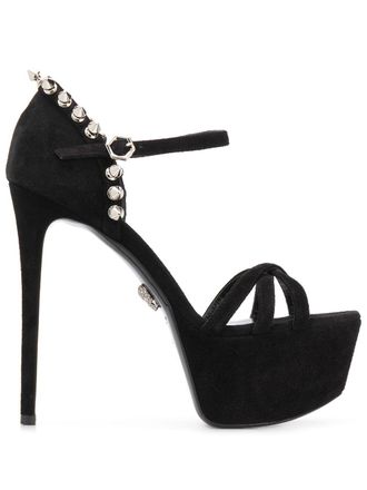 Philipp Plein stud-embellished platform sandals - Black
