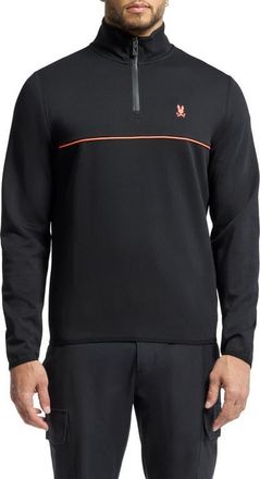 Psycho Bunny Dixie Golf Quarter Zip Pullover in Black at Nordstrom, Size 5