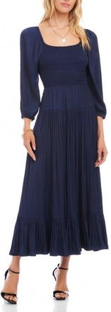 Karen Kane Smocked Balloon Sleeve Maxi Dress in Navy at Nordstrom, Size X-Small