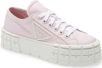 Prada Double Wheel Platform Sneaker in Alabastro at Nordstrom, Size 8.5Us