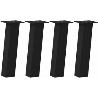 vidaXL Vidaxl - Patas Para Mesa De Centro (4 Unidades), Color Negro, 42 Cm, Acero