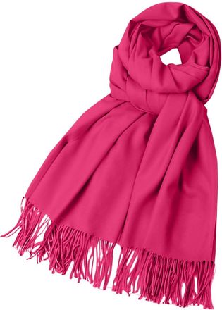 Generic Fleece Solid Colour Imitation Scarf Versatile Fleece Scarf Warm Shawl Scarf with Stars, Hot Pink, A