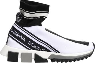 Dolce & Gabbana White Black Sorrento Socks Sneakers Womens Shoes