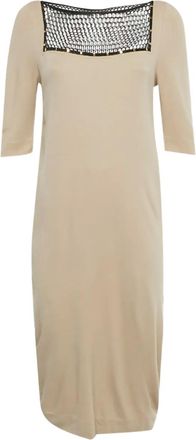 Cavalli Abito midi a maniche corte - Toni neutri