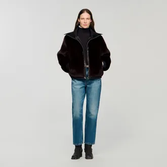 Sandro Short faux fur coat