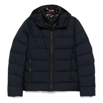 Fay Winter Jackets, male, Blue, XL, Hooded Puffer Jacket