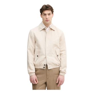 Benetton Jassen, Heren, Beige, 2Xl, Linnen, Linnenmix Jas
