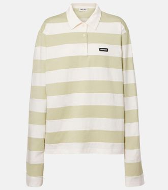 Miu Miu Polo in jersey di cotone a righe