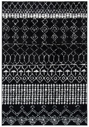 Safavieh Alfombra bohemio de polipropileno blanco y negro, 122 x 183 cm
