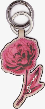 Ganni White Rose Keyring