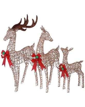 National Tree Company Glittered Deer Family