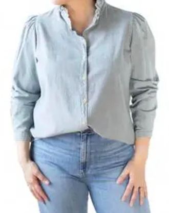 A Shirt Thing Peggy Denim Button Down Shirt In Light Wash
