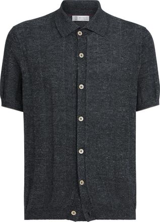 Brunello Cucinelli Knit shirt in Lignite Grey at Nordstrom, Size 50 It