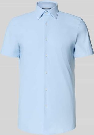 HUGO BOSS Slim Fit Businesshemd mit kurzem Arm Modell P-HANK-K-SH-262 in Bleu, Gr&ouml;&szlig;e 39