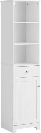SoBuy Sobuy - Mueble Columna De Ba&ntilde;o, Armario Alto Ba&ntilde;o,161 X 40 X 35 Cm Blanco Bzr17-w Es