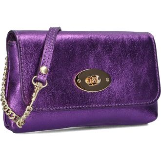 Lina Locchi Dames, Tassen, Paars, Maat: ONE Size Leer