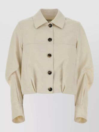 Loewe cotton blend cropped jacket long sleeves collar