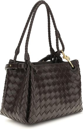 Bottega Veneta Womens Shoulder Bag Intrecciato Calf Leather Fondant-M Brass