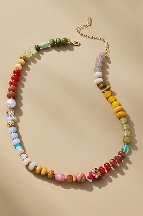 Anthropologie Rainbow Stone Necklace