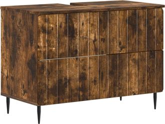 vidaXL Mueble De Lavabo Para Ba&ntilde;o Zwolle Roble Ahumado Vidaxl
