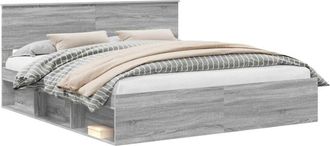 vidaXL Estructura De Cama Con Cabecera Gris Sonoma 180 X 200 Cm Vidaxl